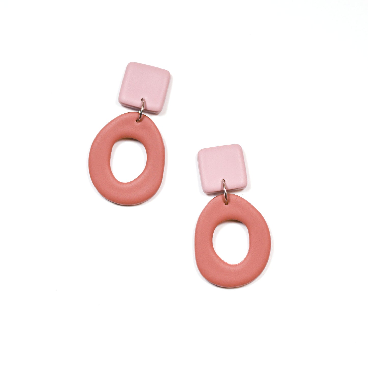 Organic Square Hoop Dangles